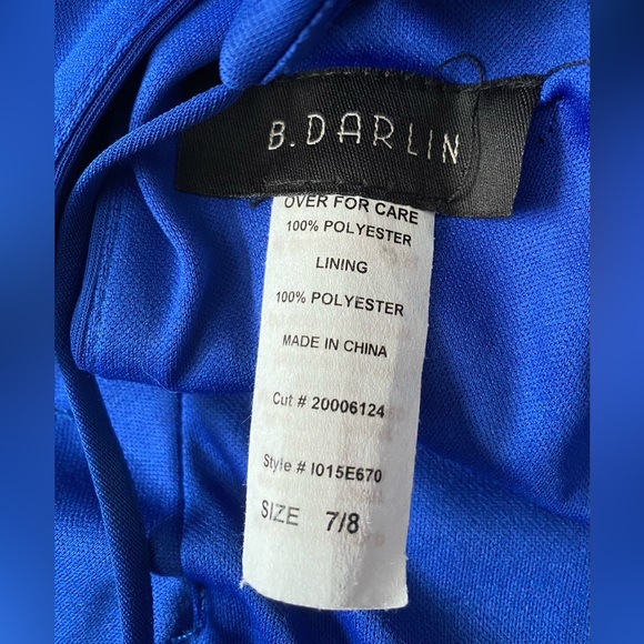B.Darlin Halter mini Promo Dresses Royal Blue juniors size  7/8 Stone waistline - Picture 13 of 15